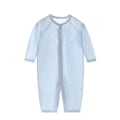 Miniatyrbillede 1 af 8: Baby Jumpsuit Tynd Åndbar Blød Bomuld Knap Lukning Spædbarn Natdragt til Sommer Lyseblå 59cm