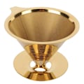 Miniatyrbillede 1 af 8: Guld honeycombed rustfrit stål Genanvendelig Pour Over Coffee Filter Coffee Dripper