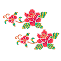 Miniatyrbillede 8 af 8: 2 stk. patches syning håndsømning dekorative DIY fremstilling bomuld broderet blomstermønster patch til scrapbooking rød