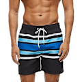 Miniatyrbild 1 av 4: Snabbtorkande badshorts för män - Strandshorts, badbyxor, blåa ränder