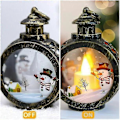 Miniatyrbillede 2 af 5: LED Juledekoration - Lys - Udendørs og Indendørs Flamme - til Hjemmevindue - Bærbar Lanterne til Børn - Julemands- og Snemandspynt