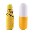 Miniatyrbillede 3 af 5: Kompakt Mini Paraply med Sød Kapseltaske Foldbar Lommeparaply UV Beskyttelse Gul