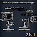 Miniatyrbilde 3 av 5: 2 stk. Magnetisk Base LED Lys Bar Monteringsbraketter, Monteringsbrakett Sugekoppholder for LED Arbeidslys Kjørelys