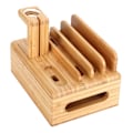 Miniatyrbillede 5 af 8: Bambus Enhed Organizer Stativ Mobiltelefon Tablet Ur Holder Skrivebord Opbevaringsboks Gaver