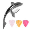 Miniatyrbillede 3 af 5: Guitar Capo Zinklegering Capo med Plekter, Sort