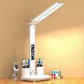 Miniatyrbillede 4 af 5: LED Skrivebordslampe med Penholder/Digitalt Ur Multifunktionel Skrivebordslæselampe til Husholdning Børneværelse C