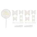 Pikkukuva 2 / 8: 3 sarjaa perhoskakkukoriste 3D-väriperhoskakkukoristekortti Cupcake Topper syntymäpäivä hääjuhlan koriste valkoinen