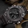 Miniatyrbillede 3 af 5: LED Elektronisk Sportsur Vandtæt Letvægts Dual Display Lysende Smartwatch til drenge Sort