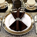 Miniatyrbillede 2 af 5: (Sæt med 8) Servietringe - Guld Servietholder Rund Metal Servietspænde til Feriefestmiddag Bryllup Spisebord Juledekoration