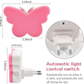 Miniatyrbild 3 av 5: LED Barnlampa Nattlampa, Set med 4 Nattlampor med Automatisk Ljussensor Plug and Play Nattlampa för Trappor, Garage, Kawaii Deco Present (fjäril)