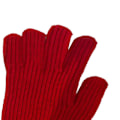 Miniatyrbillede 8 af 8: Vinterhandsker 2 Finger Eksponeret Design Akryl Fleece Ren Farve Lange Vinterstrikkede Handsker til Udendørs Indendørs Rød