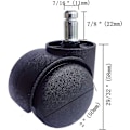 Miniatyrbilde 2 av 5: Universal 2 Tommers Kontorstol Hjul - Sett med 5 (Svart)