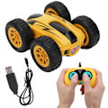 Pikkukuva 8 / 8: Mini Stunt 2.4G Nopea Kaksipuolinen 360 Asteen Kierto Langaton RC Auto Neliveto (keltainen)