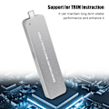 Miniatyrbild 8 av 8: M.2 NVME till Type C Bärbar Metall Silver Mobil Hårddisk SSD Box Fodral Retractable