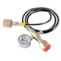 Miniatyrbillede 2 af 5: Argon Co2 Påfyldningsstation Ladeadapter Til Små Svejsetanke, m/ 1,5 Meter Blød Slange 250bar (aksialt manometer) ny zd