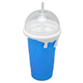 Miniatyrbillede 3 af 8: Frossen Smoothies Kop Genanvendelig Eksplosionssikker Blød Silikone Frossen Klemme Kop Smoothies Maker Kop med Dobbelt Brug Sugerør til DIY Blå