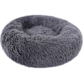 Miniatyrbillede 1 af 5: Beroligende Kattekurv Seng Kæledyrskurv til Katte og Små Hunde Katte Seng Pude Donut Hundeseng Passer 40cm (Pakke med 1) Mørkegrå