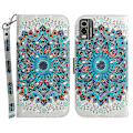 Miniatyrbillede 1 af 5: Kompatibel Nokia C32 Mønster Design Folio Cover PU Læder Stand Wallet Telefon Etui Med Rem - 1 PeacockWreath