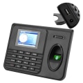 Miniatyrbilde 6 av 8: Oppmøte Machine Time Clock 2,4-tommers fargeskjerm Biometri Fingeravtrykk Passord Innsjekking Ut 100‑240VEU Plugg