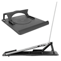 Miniatyrbillede 8 af 8: Justerbar tabletstøtte med computerbase, 360 graders rotation, sort, 7-trins hældning