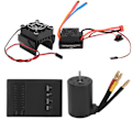 Miniatyrbilde 4 av 8: 3650 3600KV Børsteløs Motor 60A ESC Programmeringskort Kjøleribbe Kombinasjonssett for 1/8 1/10 RC Bil