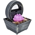 Miniatyrbilde 4 av 8: 3V USB plast blomstervannfontene LED bordfontene med steiner for hjemmekontor borddekorasjon