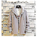 Miniatyrbilde 1 av 5: Herre Plus Size Tynn Vindjakke Hette Bomber Jakke for Vår og Høst Streetwear XXXL FARGE Grå