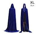 Miniatyrbillede 1 af 4: Middelalderlig Vampyr Fløjls Kappe - Halloween Kostume XL Blå