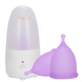 Miniatyrbilde 8 av 8: Gjenbrukbar menstruasjonskopp for kvinner Dame menstruasjonskopp rensemaskinsett (EU-plugg 110240V)(Renere menstruasjonskopp lilla sS)