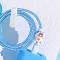 Miniatyrbillede 5 af 5: Opladerbeskyttelsesdæksel Astronaut Åndbar Nem installation Silikoneopladere Kabelbeskytter til 18W 20W opladere 5-delt sæt (blå)