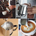 Miniatyrbillede 5 af 5: Mælkekande med termometer 550ml - Kaffekande i rustfrit stål - Mælkekop til hjem og køkken