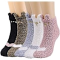 Miniatyrbild 1 av 5: Mysiga Cat Fleece strumpor - 5 par, One Size, Flerfärgad