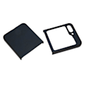 Miniatyrbillede 2 af 8: Foldbar skærm telefon beskyttende læder etui anti-scratch drop proof mobiltelefon etui til Galaxy Z Flip 5 to farver blå kohud korn