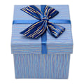 Miniatyrbild 6 av 8: 4 st presentförpackningar med lock 3,9x3,7x3,9 tum presentförpackningar för bröllop jul födelsedag alla hjärtans dag blå HM2330409