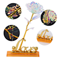 Miniatyrbild 8 av 8: Transparent rosblomma med kärleksformad displayställ hantverkssamling lila förpackningslåda vit och färg