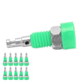 Miniatyrbillede 3 af 8: 10 stk 2mm Banana Hun Jack Socket Connector Adapter Panel Mini Binding Post til Elektronisk Instrument Grøn