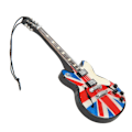 Miniatyrbilde 8 av 8: Musikkinstrumentanheng i britisk flagg-stil, gitarform i tre, utsøkt vakker, fin detaljert minianheng