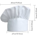 Pikkukuva 2 / 5: Kokin hattu - Unisex-säädettävä poly-puuvillahattu miehille ja naisille valkoisena - 30 mm - 1 kpl - Punainen