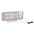 Miniatyrbillede 6 af 8: FM-radio LED digitalt smart vækkeur LED digitalt projektionsvækkeur til soveværelse seng hvid krop hvidt tegn