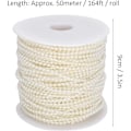 Miniatyrbilde 5 av 5: 3mm 50m Imitert Perleperler Garland String Perleperlerull Strand for DIY Håndverksprosjekt Bryllupsfestdekorasjon (Beige)