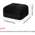 Miniatyrbillede 3 af 5: Sort LED Light Velvet Ring Box til bryllup, frieri og forlovelse