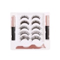 Miniatyrbild 8 av 8: 5 par magnetiska eyeliner fransar kit återanvändbara 3D vattentäta lätta latexfria magnetism fransar med applikator