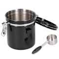 Miniatyrbilde 7 av 8: 1,5 L kaffebønneforseglingbeholder med utløpsventil for oppbevaring av tørket frukt teblad (Noir cuillère 1,5 L (kaffebønne fylt med 500 g))