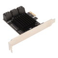 Miniatyrbillede 8 af 8: PCIE 3.0 til 6 porte SATA-udvidelseskort 6 Gbps PCI Express X4 X8 X16 Plug and Play PCIE SATA-kort 6 porte til Windows