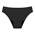 Miniatyrbillede 2 af 5: Leopard Print Seamless Menstruationsbadedragt - 4-lags lækagesikker bikini M sort