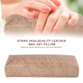 Miniatyrbillede 6 af 8: Stribet Høj Kvalitet Læder Neglekunst Pude Manicure Blød Svampe Hånd Hvil Rest Cusion Holder 01#