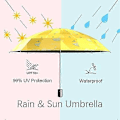 Miniatyrbillede 4 af 5: Anti UV Paraply, Automatisk Paraply med 9-Ribbers Robust Design, Kompakt & Bærbar Flere Farver A Style