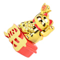 Miniatyrbillede 5 af 8: Lykkekat Ornament Vinkende Arm Tiltræk Rigdom Lykkekat Til Skrivebord Bil Kontor Butik Guld MLY23109