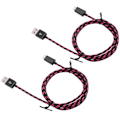 Miniatyrbilde 4 av 8: 2 stk hurtigladende kabel Micro USB datakabel nylonflettet kabel for Android-telefon