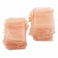 Miniatyrbillede 5 af 8: 100 STK Organza tasker 10x15 cm Gennemsigtige snoregaveposer Mesh bærbare smykkeposer snøre til bryllup Rose guld